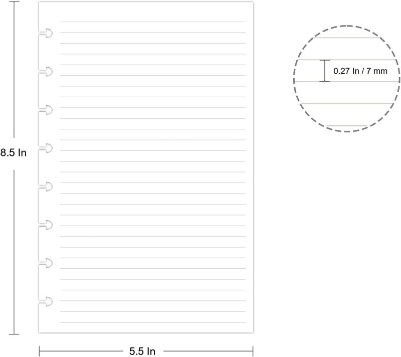 Cheericome Junior Size Refills Paper, A5 Loose Leaf Paper for TUL Custom Note-Taking System Discbound Notebook Planner Inserts, White, Total 300 Sheets/600 Pages, College Ruled, 5.5 X 8.5 Inch - Image 2